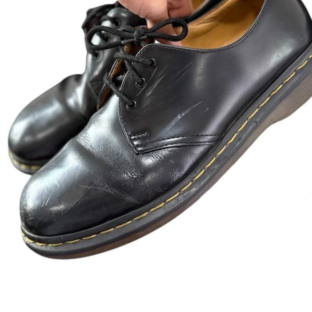 DR. MARTEN 1461 Black Leather Lace Up Derby Oxford Shoes